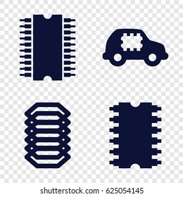 Circuit icons set. set of 4 circuit filled icons such as cpu, electric circuit