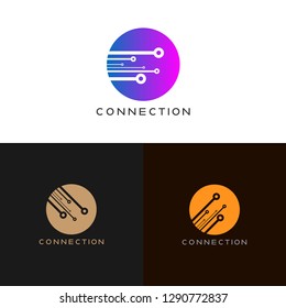Circuit icons template, vector logo technology for business corporate, connection, illustration -vector