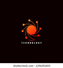 circuit icons templates, vector logo technology for business corporate, connections , circle,  elements, illustration -vector