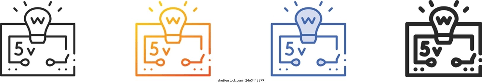 circuit icon.Thin Linear, Gradient, Blue Stroke and bold Style Design Isolated On White Background