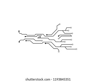 Black Circuit Line On White Background Stock Vector (Royalty Free ...