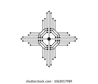 Circuit illustration design vector symbol logo technology