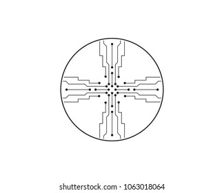 Circuit illustration design vector symbol logo technology
