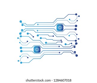 Circuit illustration design vector symbol logo technology