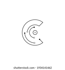 Vector de diseño de ilustración de circuito, símbolo de tecnología