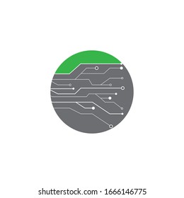 plantilla de icono de vector de ilustración de circuito