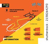 Circuit Information De Barcelona Catalunya Car Race infographic Template