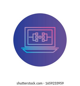 circuito dentro del diseño de iconos de estilo gradiente para portátiles, tecnología virtual futurista innovación moderna tecnología de entretenimiento digital y tema de simulación Vector ilustración