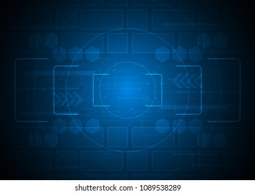 Circuit interface on technical parts, Technology abstract, Sci-fi and communication concept, Vector illustration background.