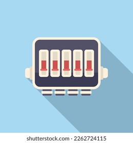 Circuit junction box icon flat vector. Electric switch. Power safety