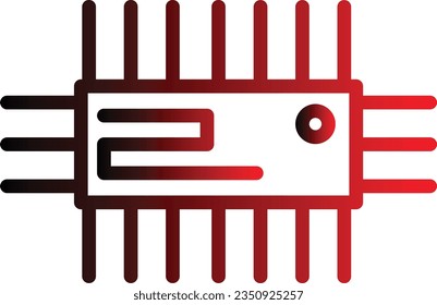 Icono de línea de gradiente de diseño de circuito