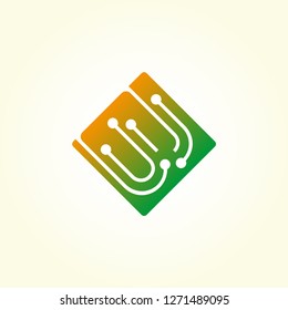 Circuit letter B icon template, vector logo technology for business corporate, elements, illustrations