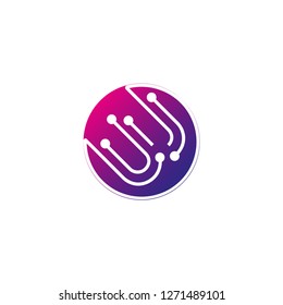 Circuit letter B icon template, vector logo technology for business corporate, elements, illustrations
