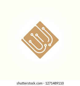 Circuit letter B icon template, vector logo technology for business corporate, elements, illustrations
