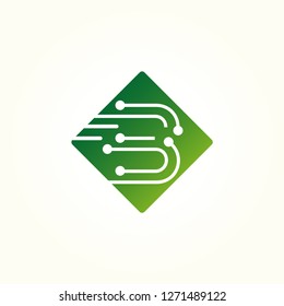 Circuit letter B icon template, vector logo technology for business corporate, elements, illustrations