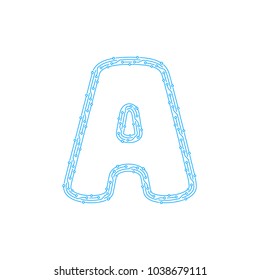 A Circuit Letter Logo Icon Design