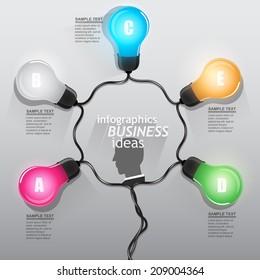 circuit of the light bulbs / infographics ideas