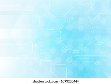 Circuit line arranging on hexagonal pattern , Technology abstract, Sci-fi and communication concept, Vector illustration background.