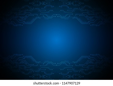 Circuit line in blue tone with technology abstract concept, Vector illustration background.