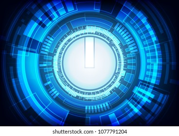 Circuit line with cyber ring arranging as a core element , Technology abstract, Sci-Fi and engineering concept, Vector illustration background, Backdrop, wallpaper, template.
