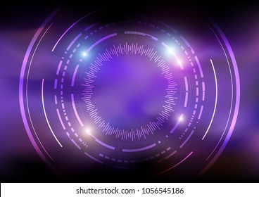 Circuit line on futuristic background with purple tone, Technology abstract, Sci-Fi and engineering concept, Vector illustration background, Backdrop, wallpaper, template.