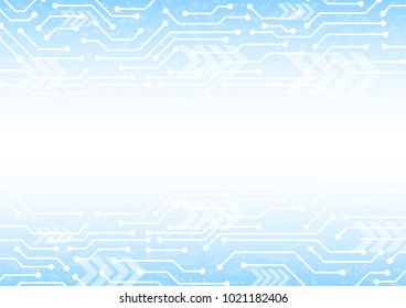 Circuit line with pixel arrow, Technology abstract and communication concept, Vector illustration background.