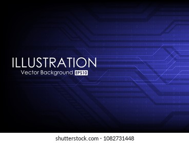 Circuit line spreading on board, Technology abstract and engineering concept, Vector illustration background, Backdrop, wallpaper, template.