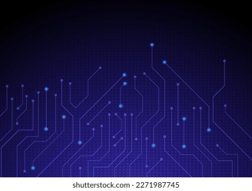 Fondo de tecnología de línea de circuito. Ilustración digital vectorial digital digital digital de color azul.