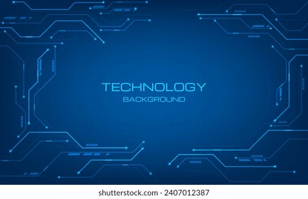 Leitungstechnik digital auf blauem Hintergrund mit Kopienraum. abstrakte futuristische Technologielinie und Punktnetz-Wallpaper. 