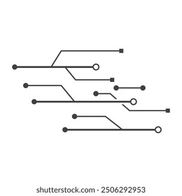 Circuit line technology illustration logo icon vector template