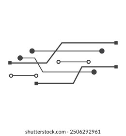 Ilustración de tecnología de línea de circuito icono de logotipo Vector Plantilla
