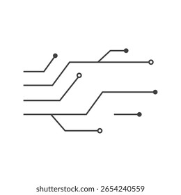 Linha de circuito tecnologia ilustração ícone logotipo vetor modelo