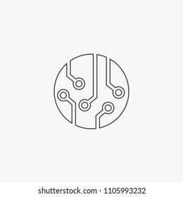 Circuit line vector icon