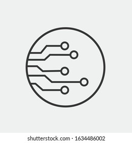 Circuit line vector icon circuit board technology