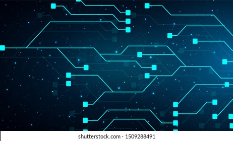 Circuit lines diagram technology banner Vector