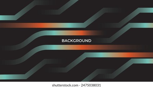 Circuit Lines digital in green on a orange dark technology electronics background