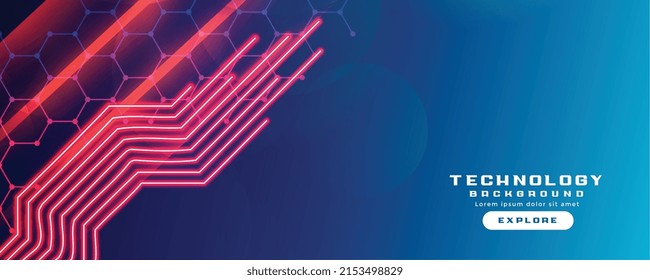 circuit lines with hexagonal shapes technology background