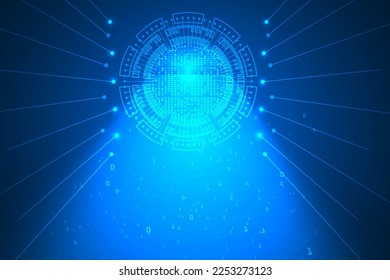 circuit lines with technology security and protection innovation abstract background.