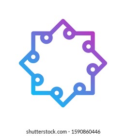 Circuit logo design vector template, Circular logo icon, Link icon with dot, Circuit element, Creative design, Icon Technology