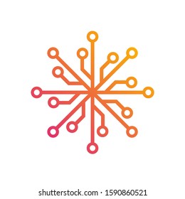 Circuit logo design vector template, Circular logo icon, Link icon with dot, Circuit element, Creative design, Icon Technology