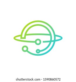 Circuit logo design vector template, Circular logo icon, Link icon with dot, Circuit element, Creative design, Icon Technology