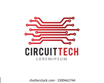 Circuit logo symbol or icon template