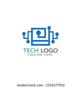 circuit logo technology vector template