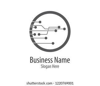 Circuit logo template vector icon illustration