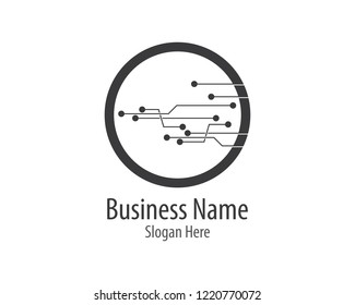 Circuit logo template vector icon illustration