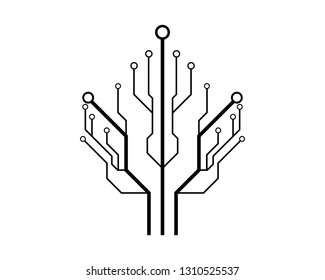 Circuit logo template vector icon