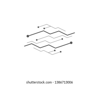 Circuit logo template vector icon illustration design