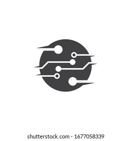 Circuit logo template vector icon illustration design