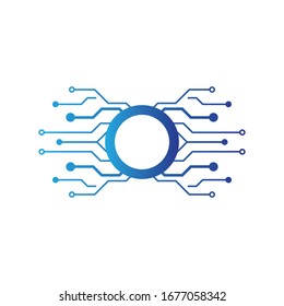 Circuit logo template vector icon illustration design