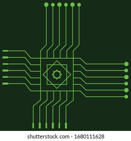 circuit logo template vector icon illustration design